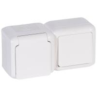 Forix Выкл + роз 2К+З IP44 БЕЛ - артикул 782371