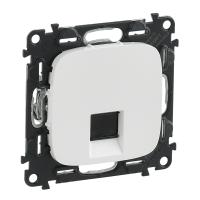 Valena ALLURE.Информационная розетка одиночная RJ45 Кат.5е UTP.С лицевой панелью.Белая - артикул 753740