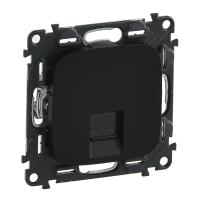 Valena ALLURE.Информационная розетка одиночная RJ45 Кат.5е UTP.С лицевой панелью.Антрацит - артикул 753950