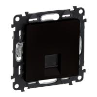 Valena LIFE Информационная розетка одиночная RJ45 Кат.6 STP. С лицевой панелью. Антрацит. - артикул 756346