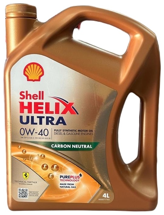 0W-40 Shell Helix Ultra 4L синтет.моторное масло - артикул K0000089768