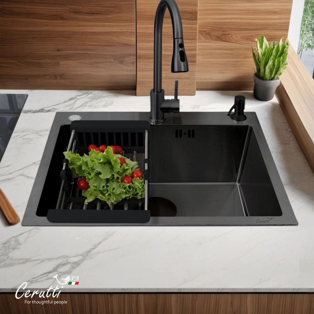 GLORIA60B nano black (графит) (HMS6050B) Мойка кух.,нерж.сталь 600*500*220 Ceruttispa - артикул K0000264426
