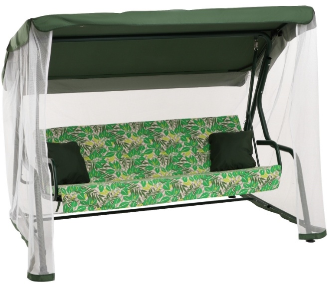 Качели садовые "Панама" 210 х 142 х 155 см, макс. нагрузка 300 кг, зеленые   4275316 - артикул K0000188224
