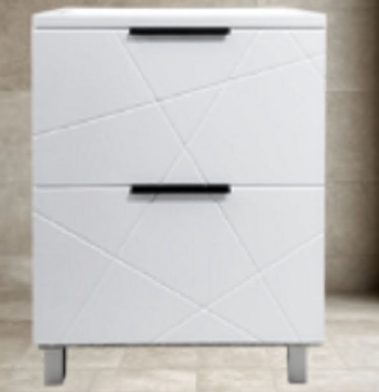 Комплект Тумба Геометрия 50 2ящика белая (с раковиной Como 50) - артикул K0000229706