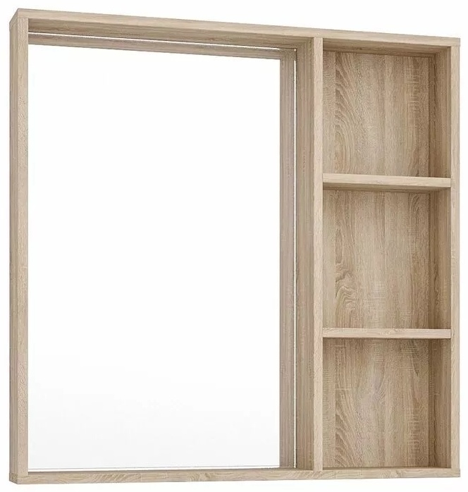 Комплект мебели ФЛАЙ 70 Тумба напольная дуб сонома/белая с ум.Фостер и зеркало - артикул K0000109187