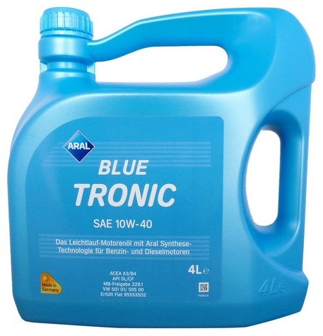 10W40 Aral Blue Tronic 4L полусинтет.моторное масло - артикул K0000090858