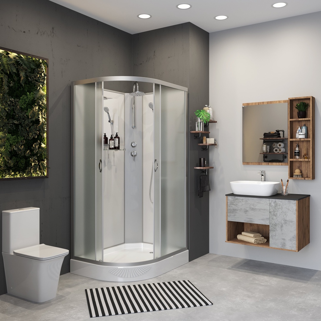 Душ.кабина Niagara NG-3312-14RBKT (1200х800х2150) низкий поддон(13см) стекло МАТОВОЕ 3 места - артикул K0000106042