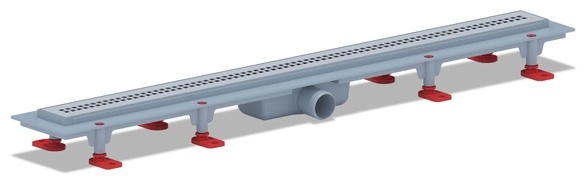 Трап TLQ1285M пластиковый линейный сухой 850х62, диаметр выпуска 40 мм, решетка нержавеющая сталь, м - артикул K0000032601