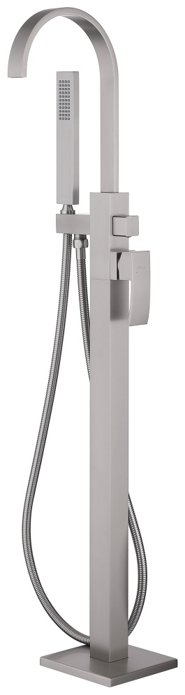 Смеситель ABBER Wasserfall AF8615SP напольный для ванны с душем, сатин - артикул K0000230917
