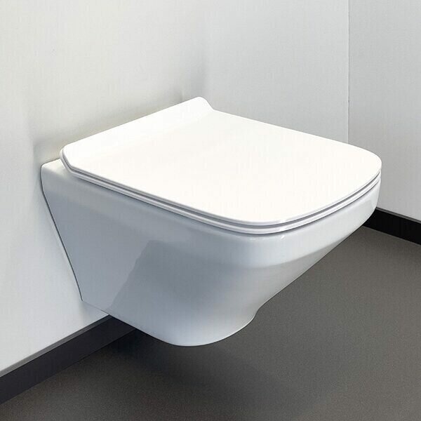 Унитаз подвесной COMFORTY 108 безободковый, сиденье дюропласт softclose тонкое, быстросъёмное - артикул K0000201978