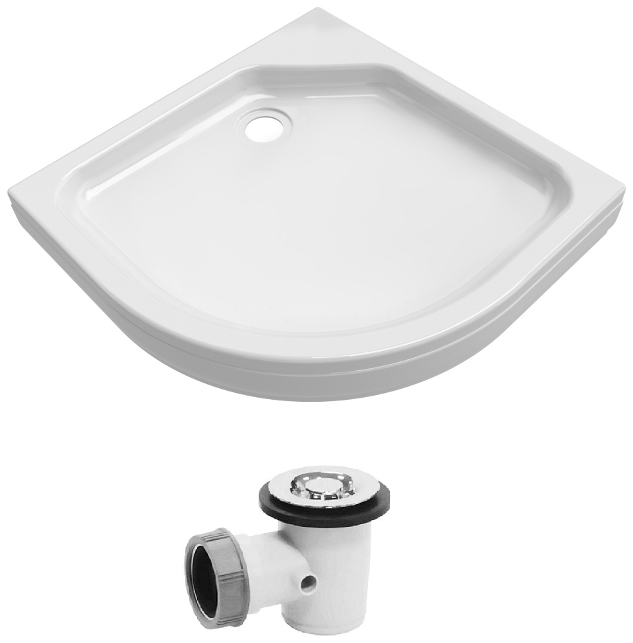 Комплект ПД23 Поддон 88х88 ДК 1/4 круга, низкий в комплекте + Сифон - артикул K0000120197