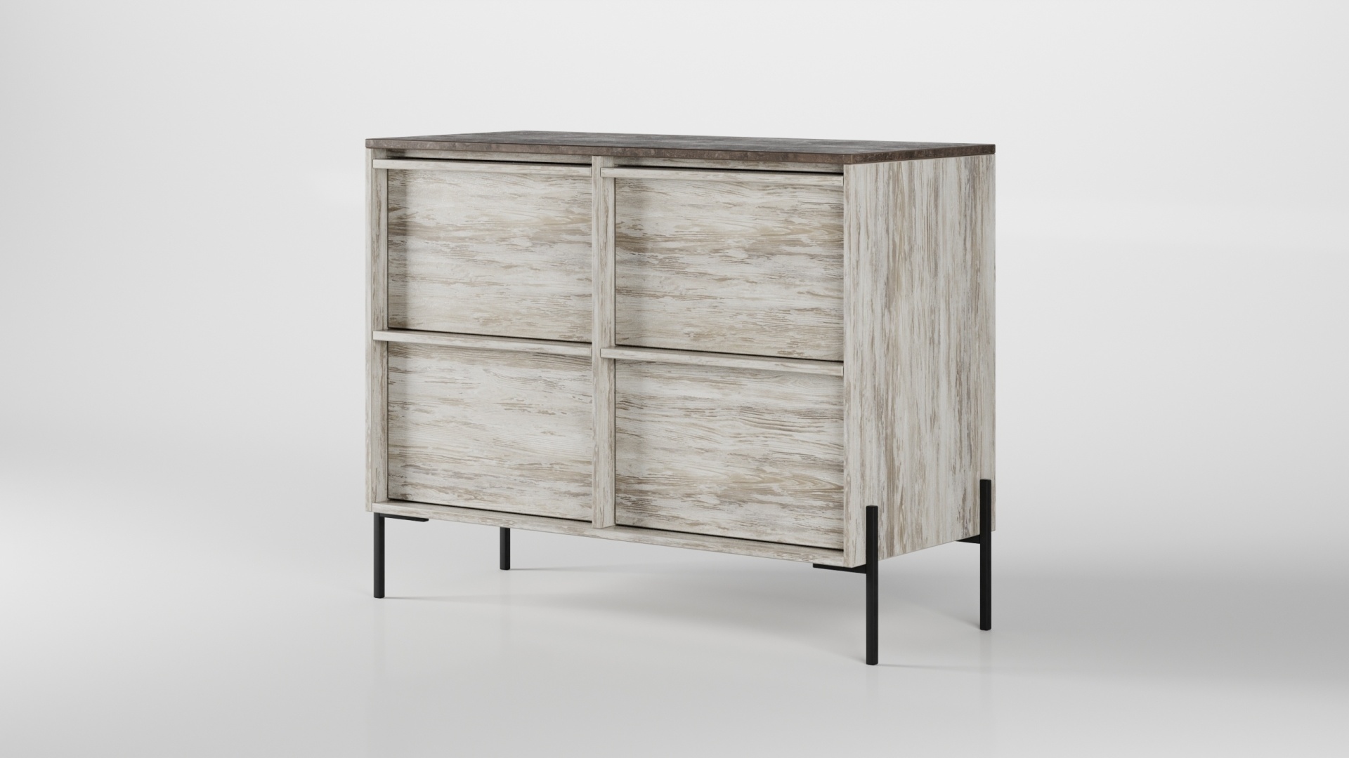 Комод (809х1030х450) Уб-1 Белый/Артвуд темный/Графит - артикул K0000044860