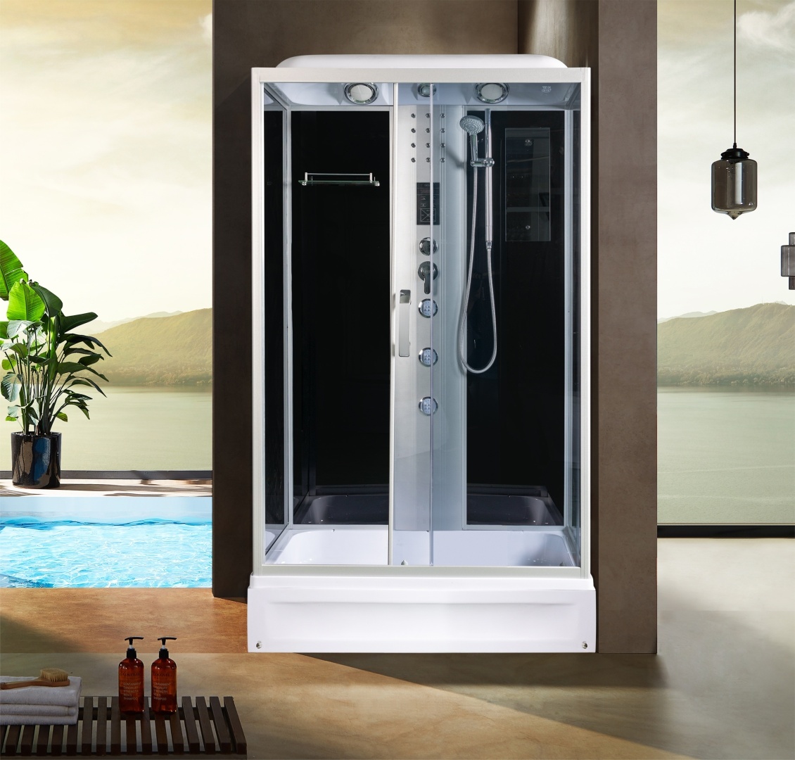 Душевая кабина VITIM 120/80/24 TH 120*80*217 (квадрат, черные стенки, тон.стекла, низкий поддон) - артикул K0000097503