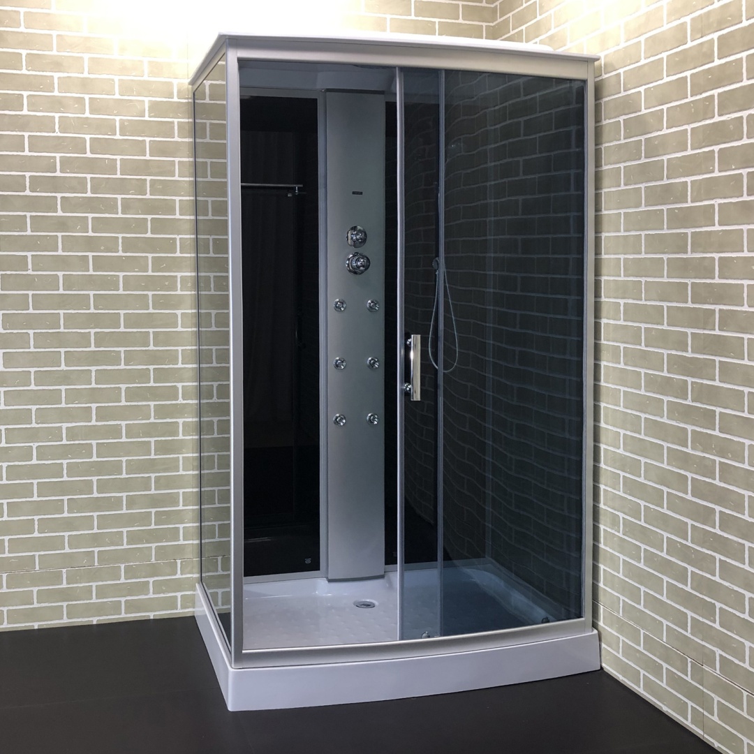 Душ.кабина COMFORTY 303, серое стекло,задн.,черн.,стекл.панель,1200*800*2150 - артикул K0000201757