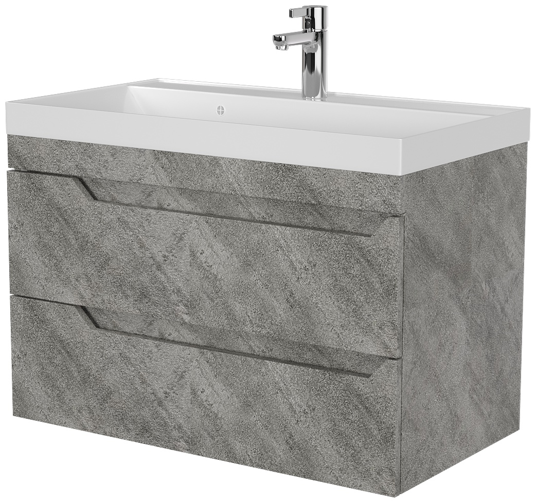 Комплект тумбы навес. Леон 800 оникс 2 ящика с умыв. Слим - артикул K0000232114