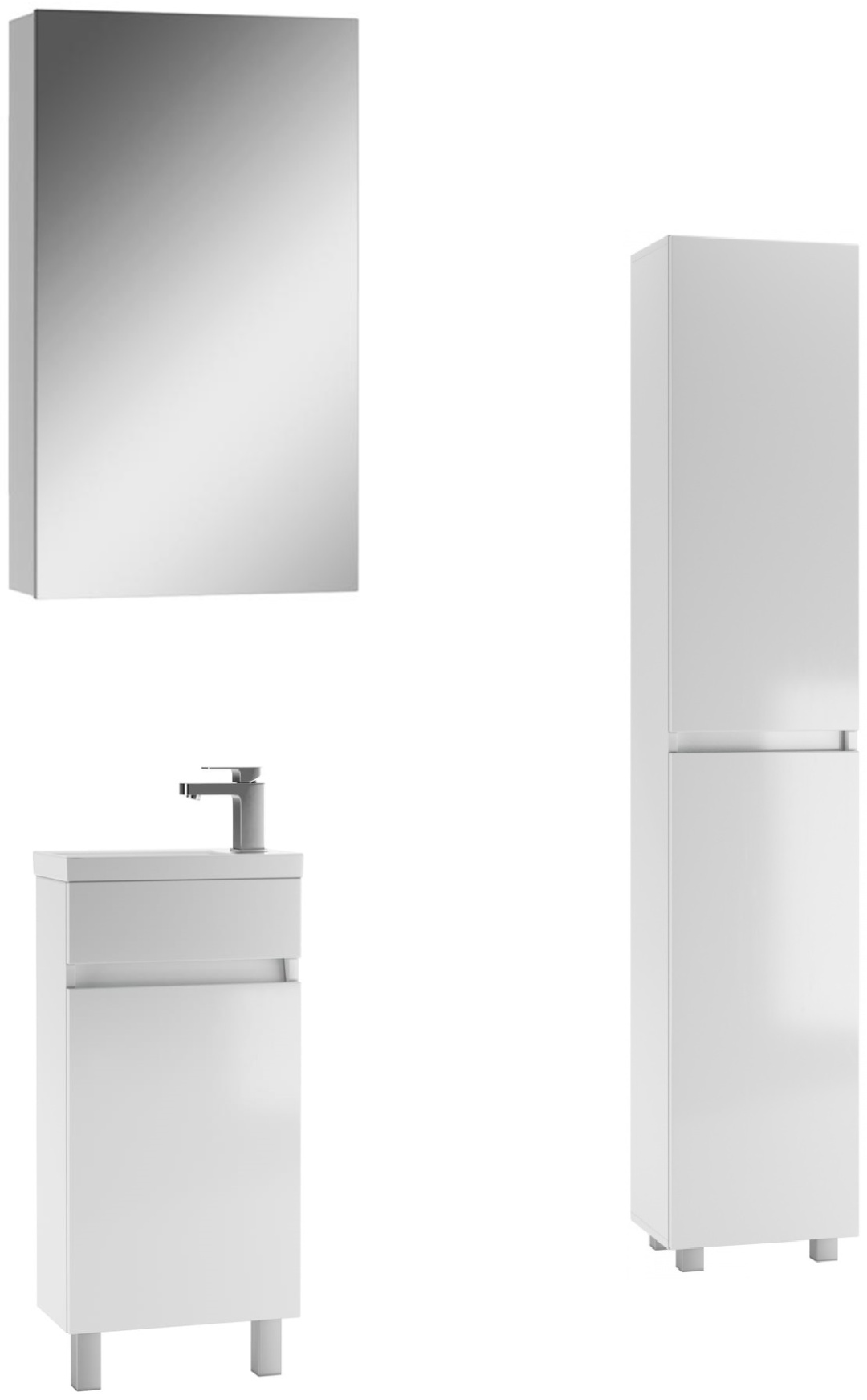 Комплект Тумба Норма 40 под умывальник Енисей с умывальником+Шкаф-зеркало Норма 40 DA1618HZ + пенал  - артикул K0000191579