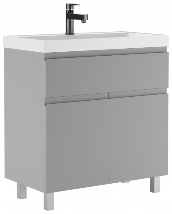 Комплект Тумба "Bazis 80" Graffo светло-серый матовый В1 Байтерек с умывальником - артикул K0000220766