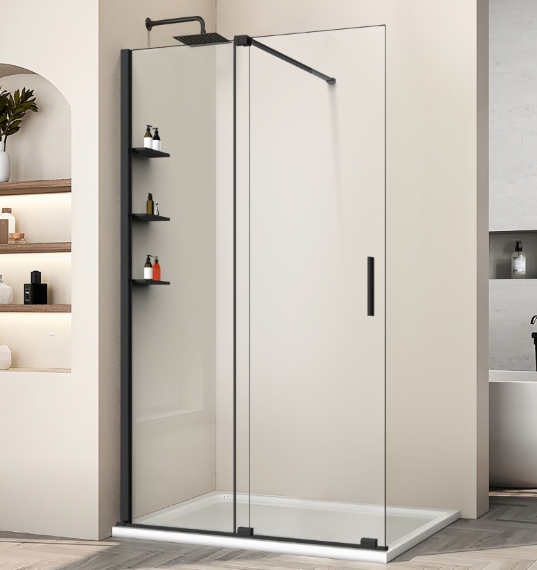 Душевая перегородка Walk-In VSW-1WSL120CLB, 1200*2000, черный матовый, стекло прозрачное - артикул K0000263867