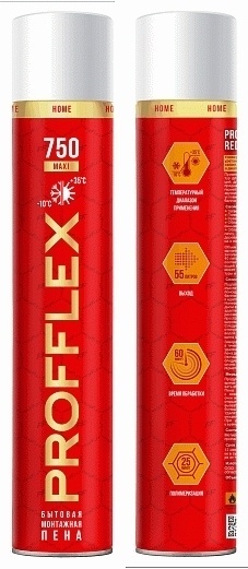 Пена монтажная PROFFLEX 750 MAXI бытовая (уп.12 шт) - артикул K0000188568