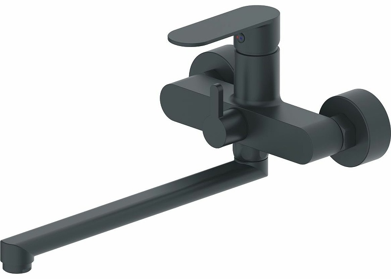 Смеситель для ванны HAIBA HB22590-7, длинный излив, латунь, черный - артикул K0000180746