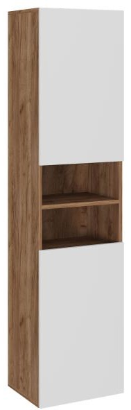 AVK2. Пенал навесной, 2 Двери + Ниша, 400, коллекция (Амали, Дуб Крафт Золотой, Молочный глянец) - артикул K0000067459