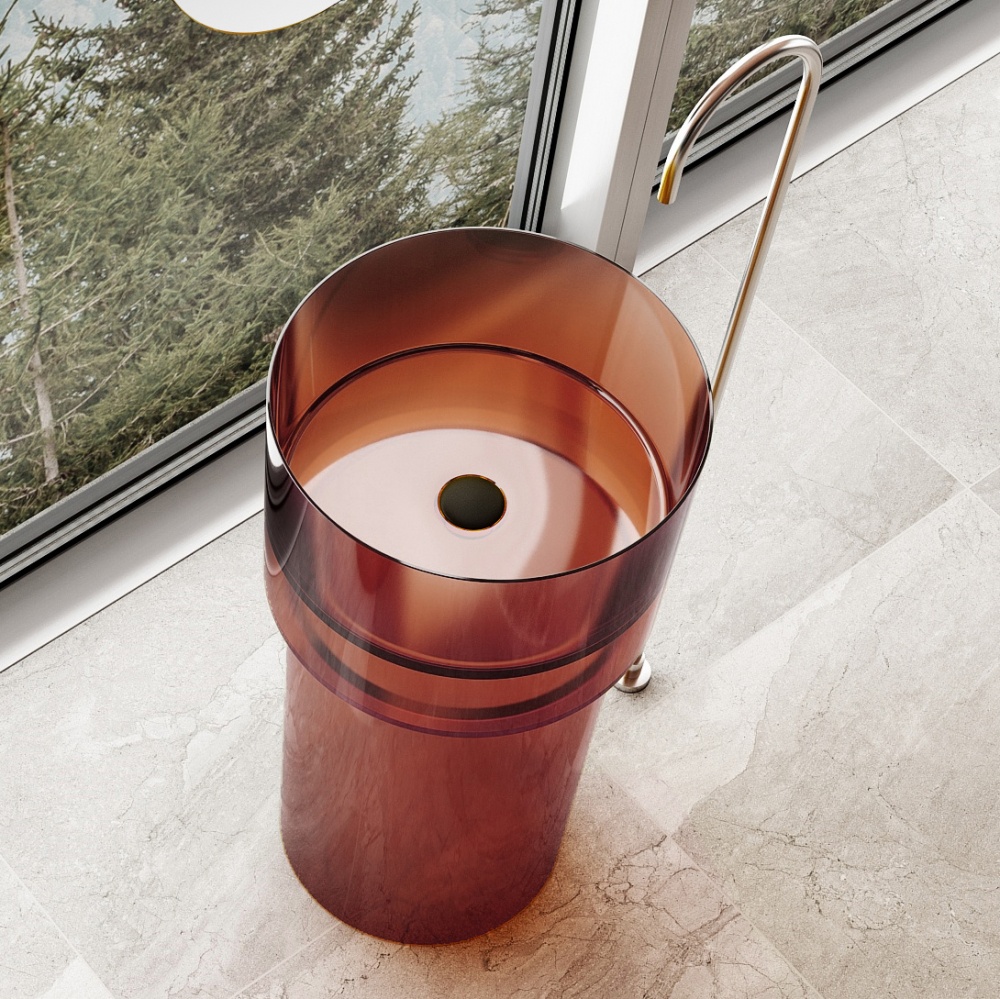 Раковина отдельностоящая прозрачная ABBER Kristall AT2701Opal-H - артикул K0000084597