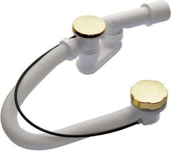 Сифон для ванны автомат комплект металл/металл, цвет золота, арт.A55GOLD-RU-01 - артикул K0000095580