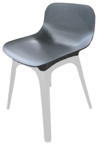 Стул СТАФ BIO сиденье черное ножка пласт.белая - артикул K0000057122
