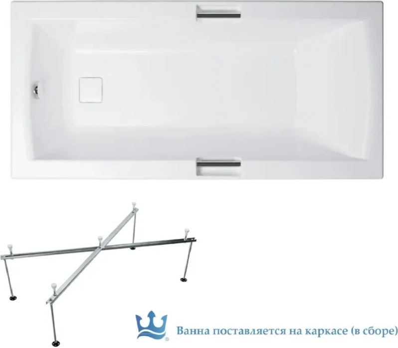 Ванна обрезная Алекса 170*75 c каркасом - артикул K0000109980