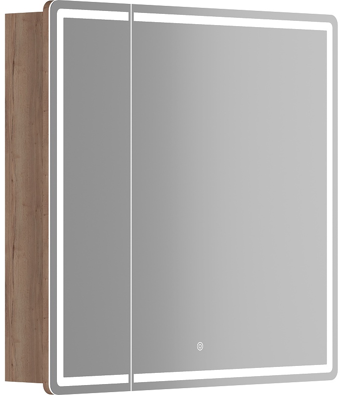 MI80EG Зеркальный шкаф Mirror 790x150х740 мм, с LED подсветкой, цвет дуб галифакс натуральный - артикул K0000220304