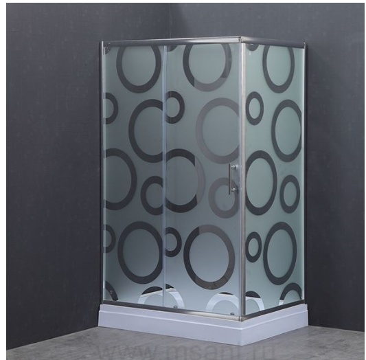 Душ.ограждение 33R, матовое стекло с рисунком круги, с поддоном, 1200*800*1925 - артикул K0000228948