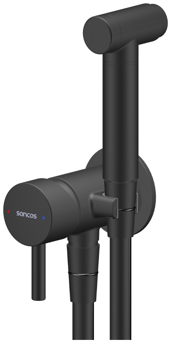 SC2001MB Гигиенический душ SANCOS Atom со смесителем, цвет черный матовый - артикул K0000220576