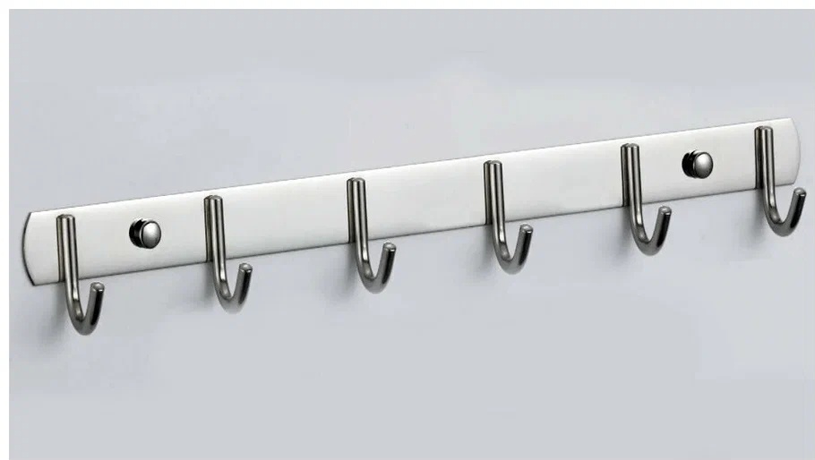 Держатель для полотенец POTATO P141-6 6 крючков крепление настенное, хром (20шт) - артикул K0000104519