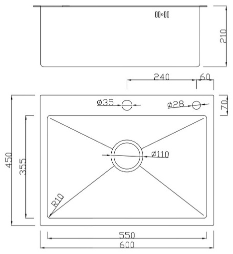 600x450x225 Мойка врезная SMARTECH SATIN - артикул K0000081738