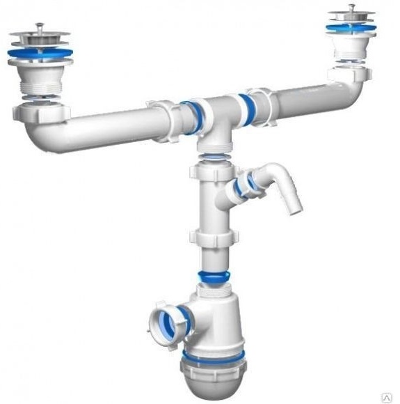 сифон "Ани Грот" двойной с отводом под ст.машину А3500 (20шт) - артикул R0003818