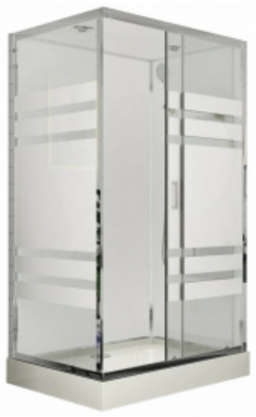 Кабина душевая ESBANO ESE-118 СKR 110*80*210 (прямоуг., изкий поддон, белые стенки, полосы) - артикул K0000102876