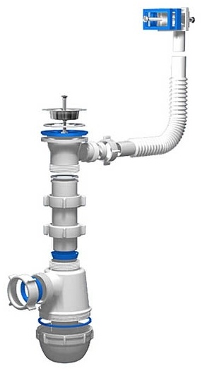 сифон "Ани" д/ раковин с переливом. А0140 - артикул R0002748