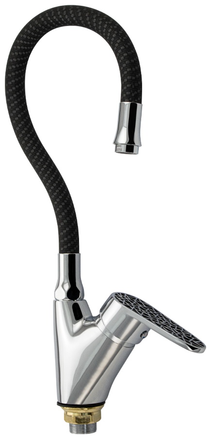 BRIMIX - Смеситель кухонный, шаровый, боковой, ручка с чёрной мозаикой, с гибким изливом черный 3374 - артикул K0000231326