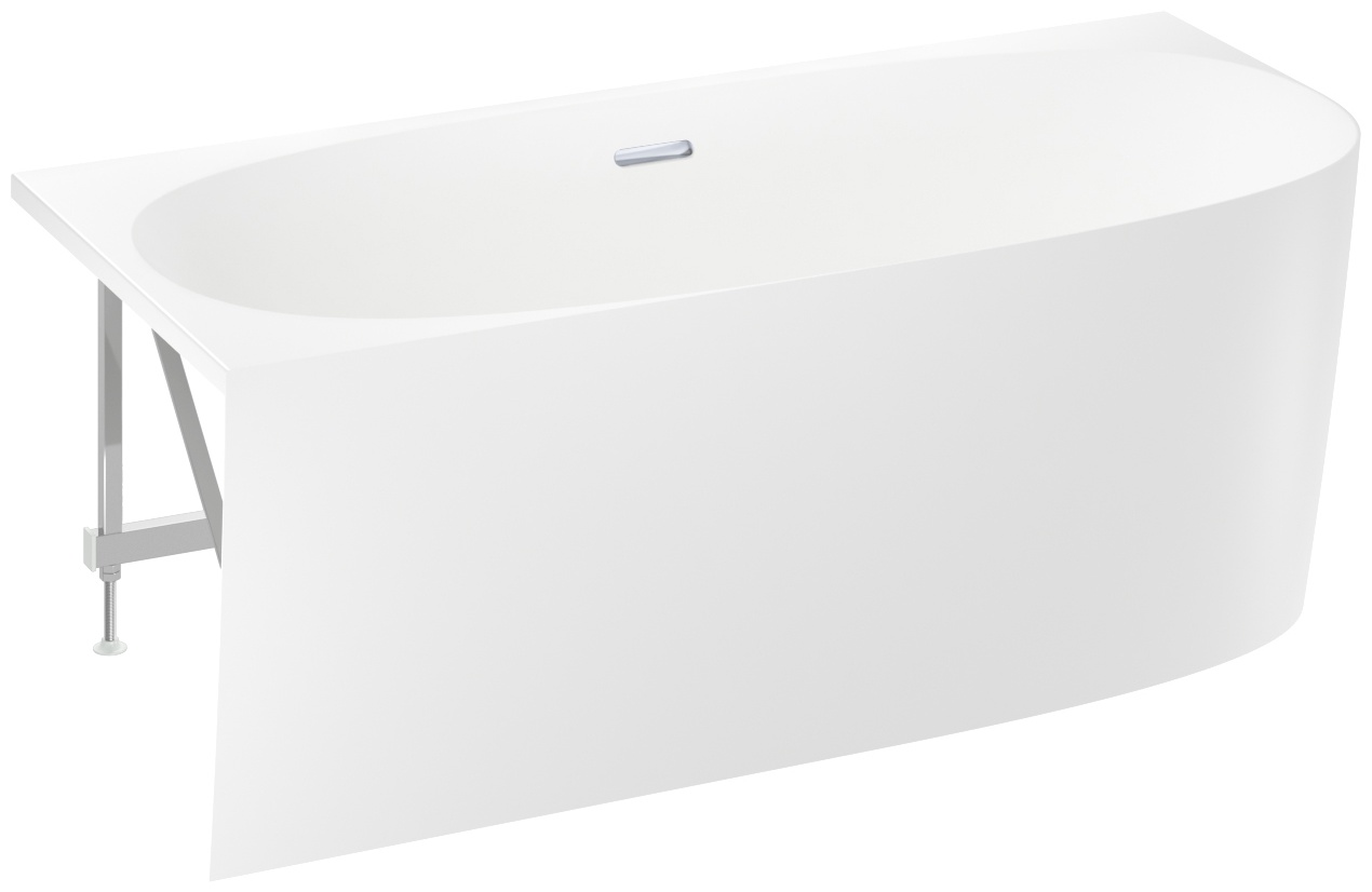 235802001, Акционный набор 2 в 1 Wellsee Belle Spa 2.0 акриловая ванна пристенная 160x75 с сифоном (состоит из 235802000, 231921000), цвет сифона хром - артикул K0000161707