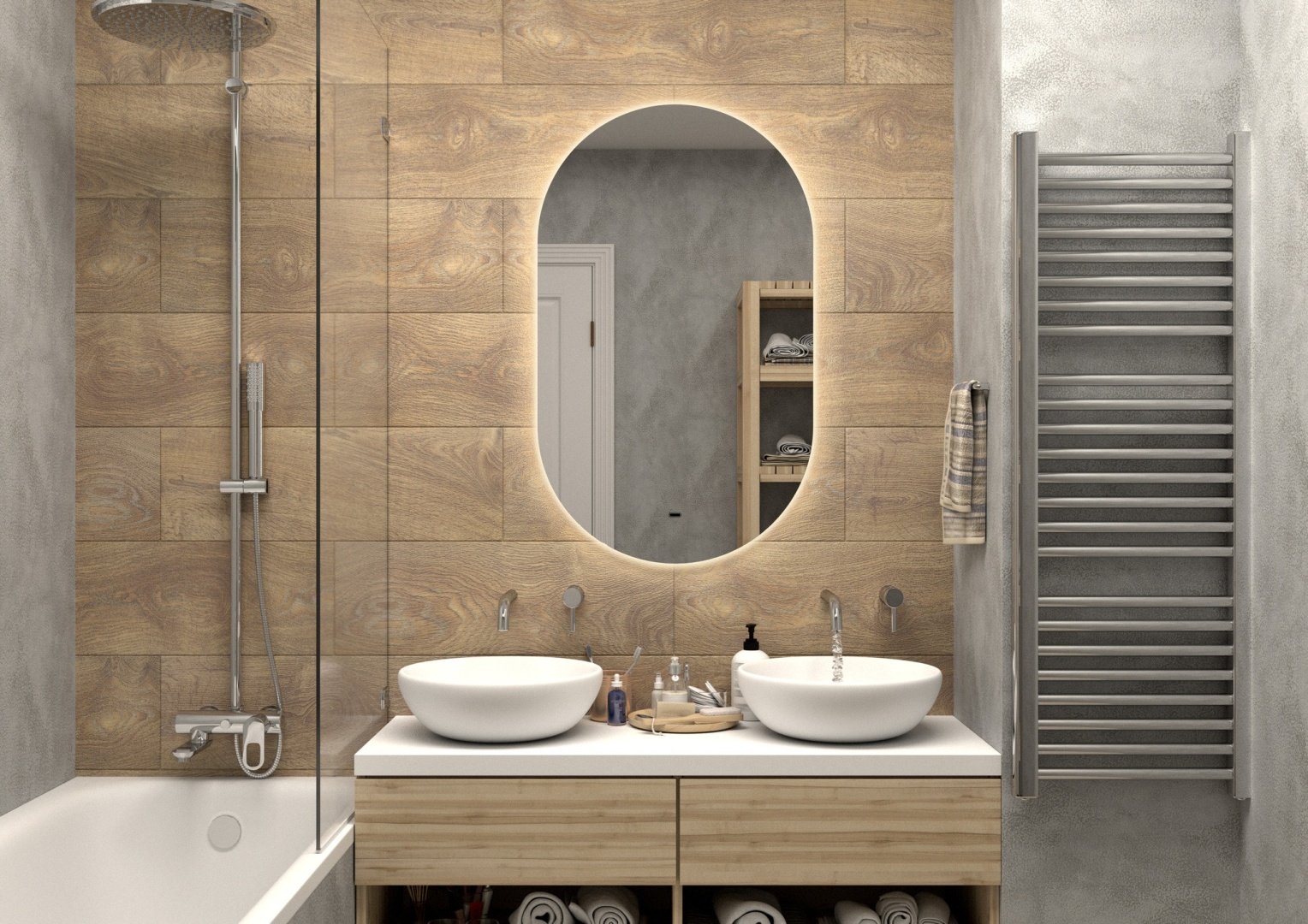 Зеркало "Fleur Led" 600х1000 с бесконтактным сенсором, теплая подсветка - артикул K0000082147