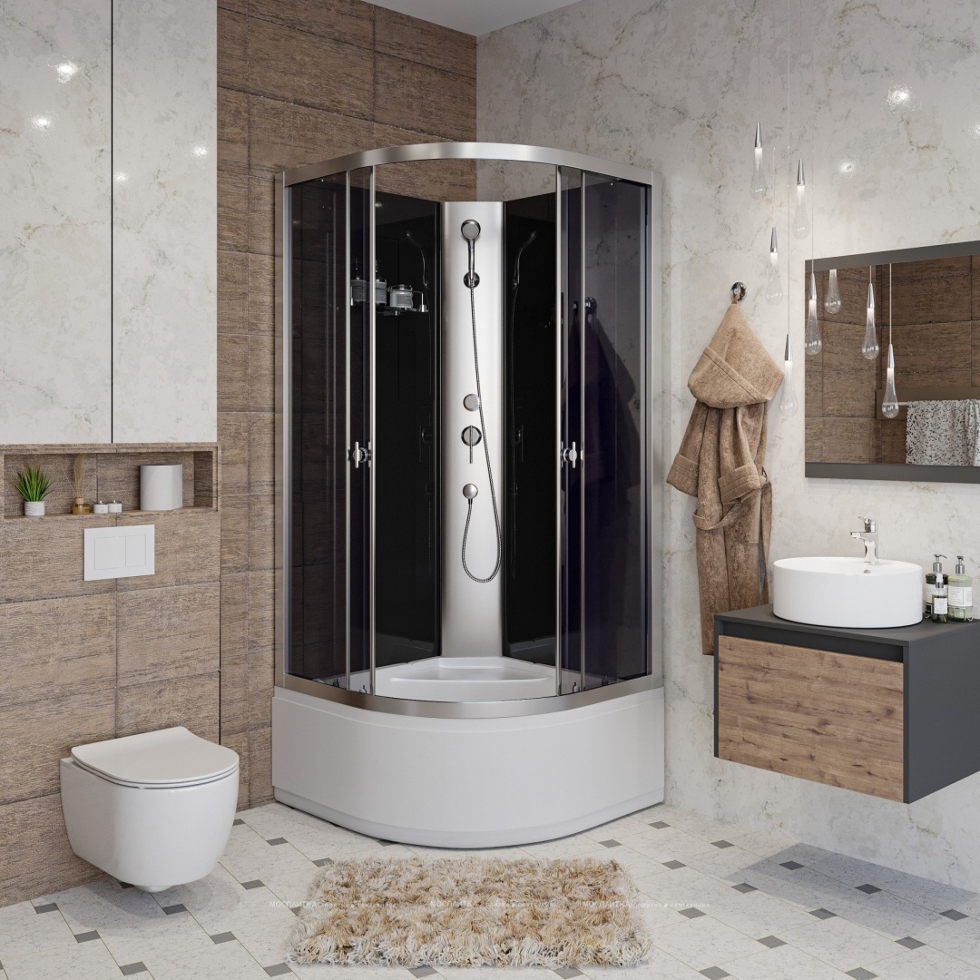 Душ.кабина Niagara Eco E90/40/TN/BK (900х900х1950) 4 места - артикул K0000106450
