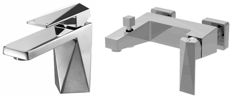Комплект смесителей Bravat Iceberg для раковины и ванны, хром - артикул K0000086281