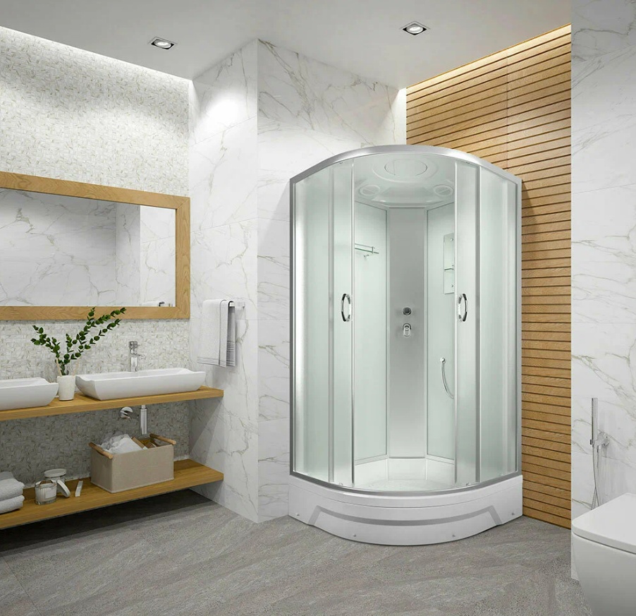 Душевая кабина MIRWELL MR350926-C3-RUS 1/4 круга 900x900x2150 средний поддон - артикул K0000233071