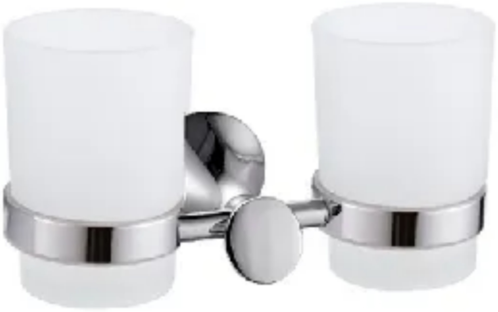 Настенный двойной стеклянный стакан POTATO P7508 крепление настенное, хром (10шт) - артикул K0000104457