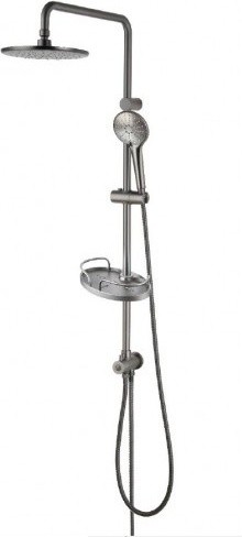 LM3788GM Душевой гарнитур Lemark Bronx без смесителя, c верхней душ. лейкой, графит - артикул K0000046121