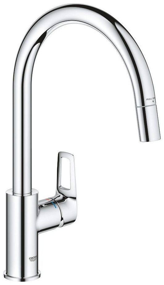 Сместель для мойки GROHE BauLoop однорычажный 1/2″, DN 15, хром (30543000) - артикул K0000089575