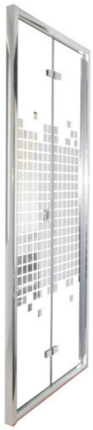 BELLA D91B(90x195) дверь ДЛЯ ДУША складная из 2х частей, черный профиль, прозрачное стекло Cerutti S - артикул 8784