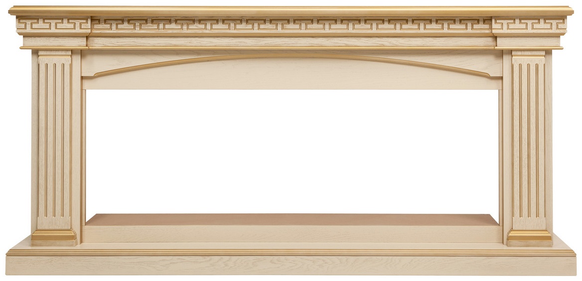 Портал для электрокамина CALLISTO 52 WT- 659G (800х1700х350, МДФ, белый дуб с золотой патиной) - артикул K0000101838