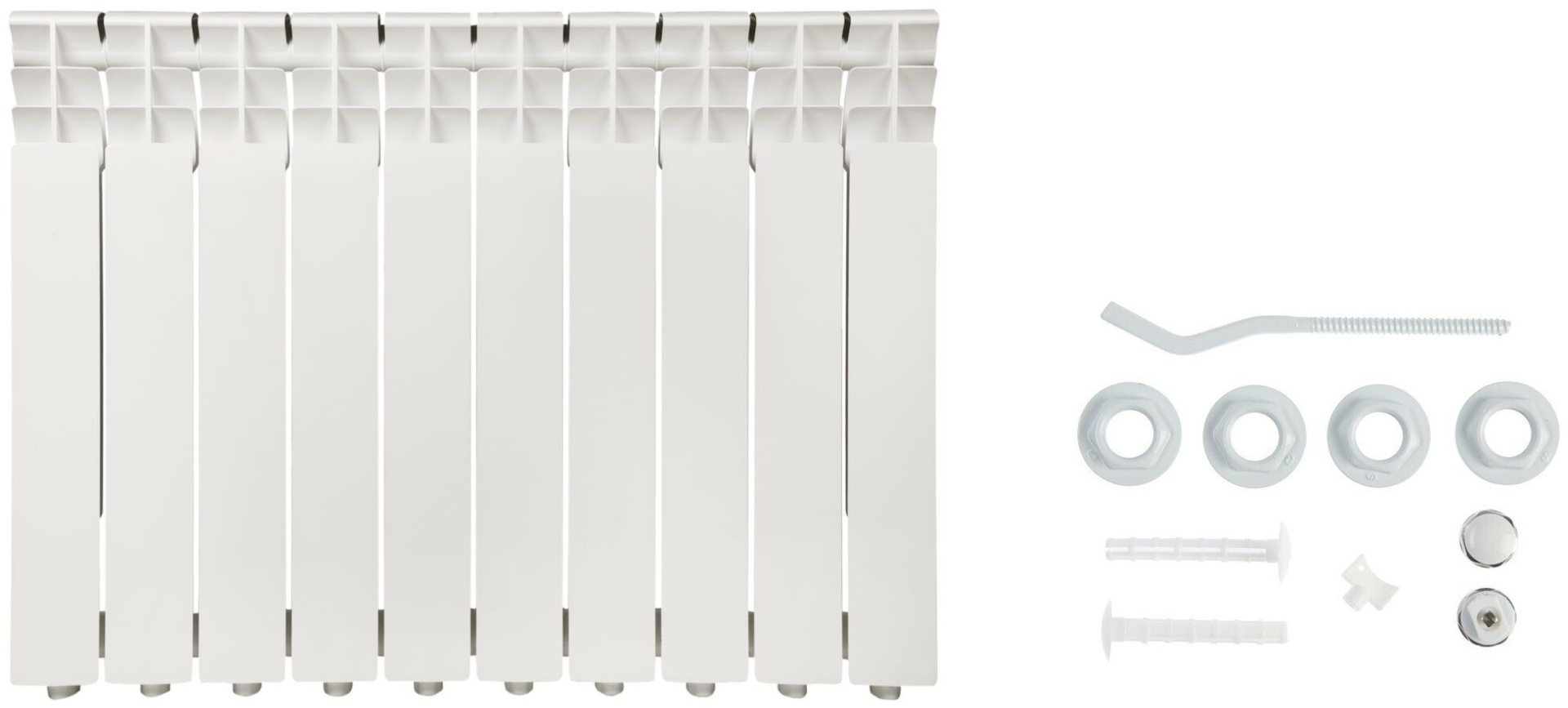 Комплект радиатор алюм. RAVENA 500-80/10 паронит - 10 сек +набор д/ал. радиат 1/2 - артикул K0000188588