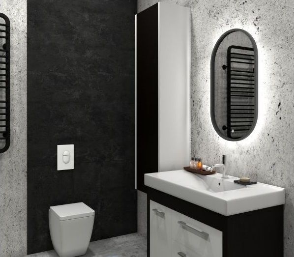 Зеркало "Prime Black Led" 450х800 в МДФ раме - артикул K0000041639